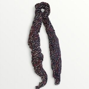 Maje Sheer Multicolor Frayed End  Scarf